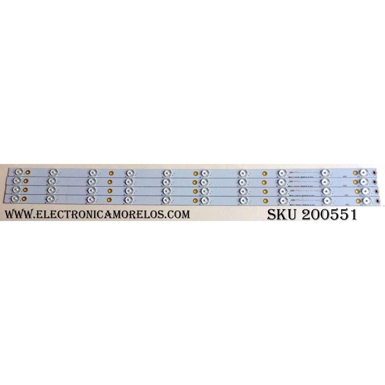 KIT DE LED`S PARA TV (4 PIEZAS) / HISENSE 1147611 / LBM400P1001-AU-3S(0) / LBM400P1001-AU-4S(0) / PANEL'S HD400DF-E32\B1\S2\GM\ROH / HD400DF-E32\S5\GM\ROH / MODELO 40H5B